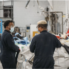 Workers in ambercycle facility