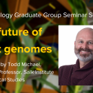 Plant graphic with seminar title, speaker name and title, and speaker photo