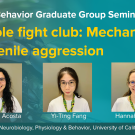 Blue graphic with seminar title, speaker names, lab name, and speaker photos